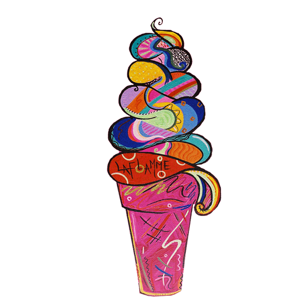 Jacklyn Laflamme-Buttons-Website-famous-Montreal-ice-cream-cone-sundae-Miami-artist-squashed